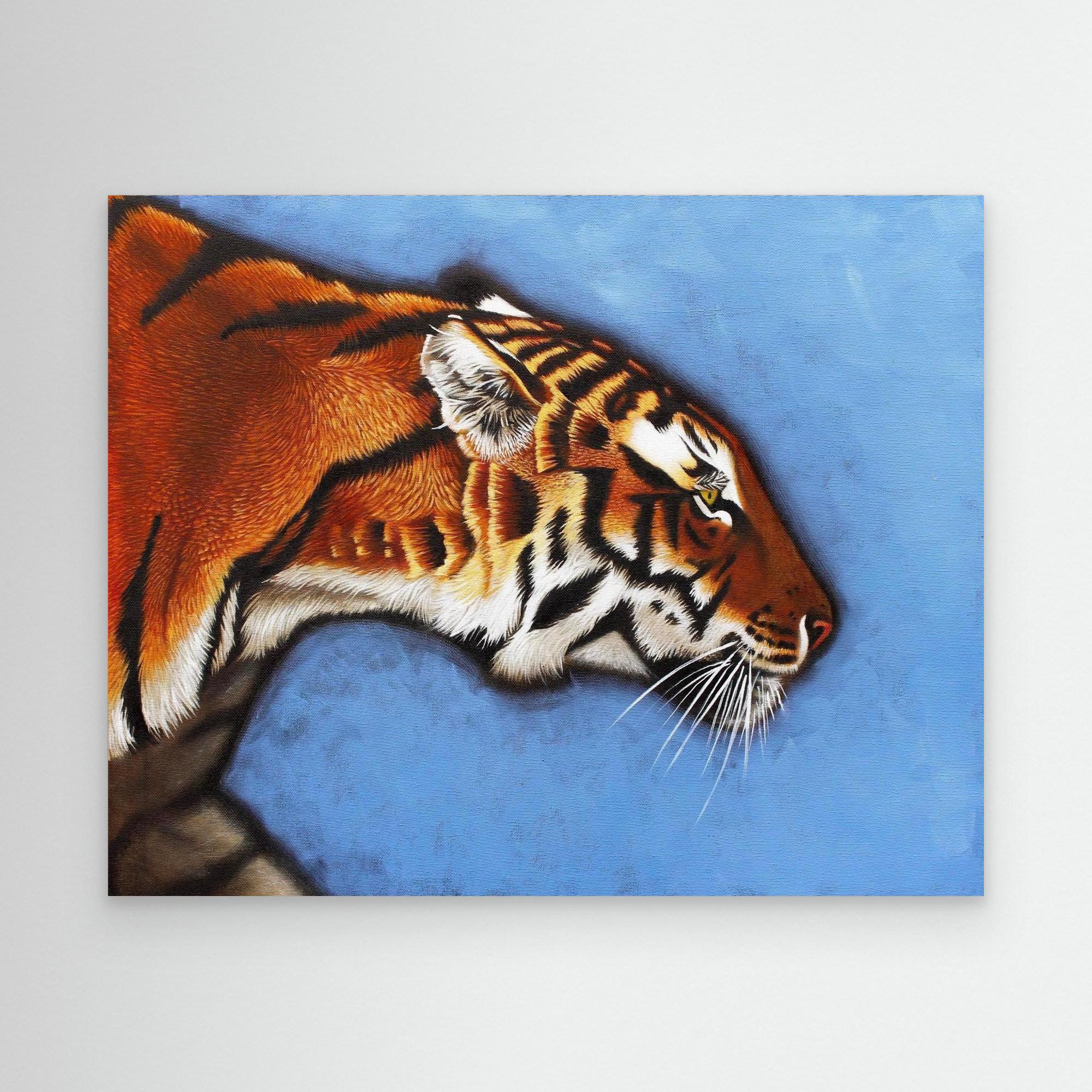 “Tiger Blue” Canvas Print - Stazzy 2020